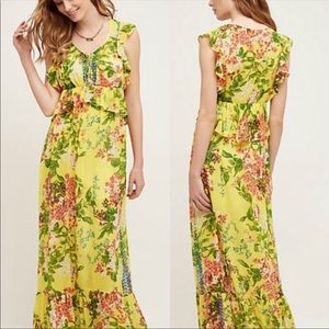 Tracy Reese gorgeous yellow chiffon maxi